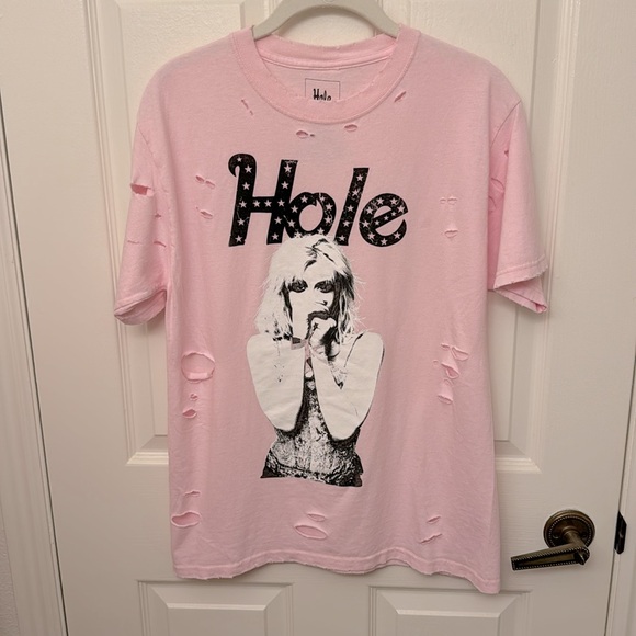 Forever 21 Courtney Love Hole Distressed Shirt, S/M - Picture 3 of 3
